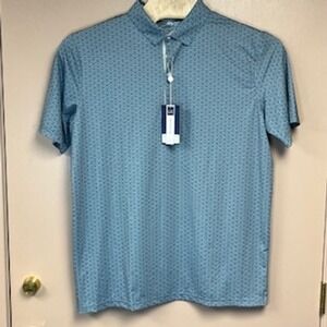Boston Scott Golf‎ Mens XXL Poly Spandex Blend Short Sleeve Polo Shirt Blue